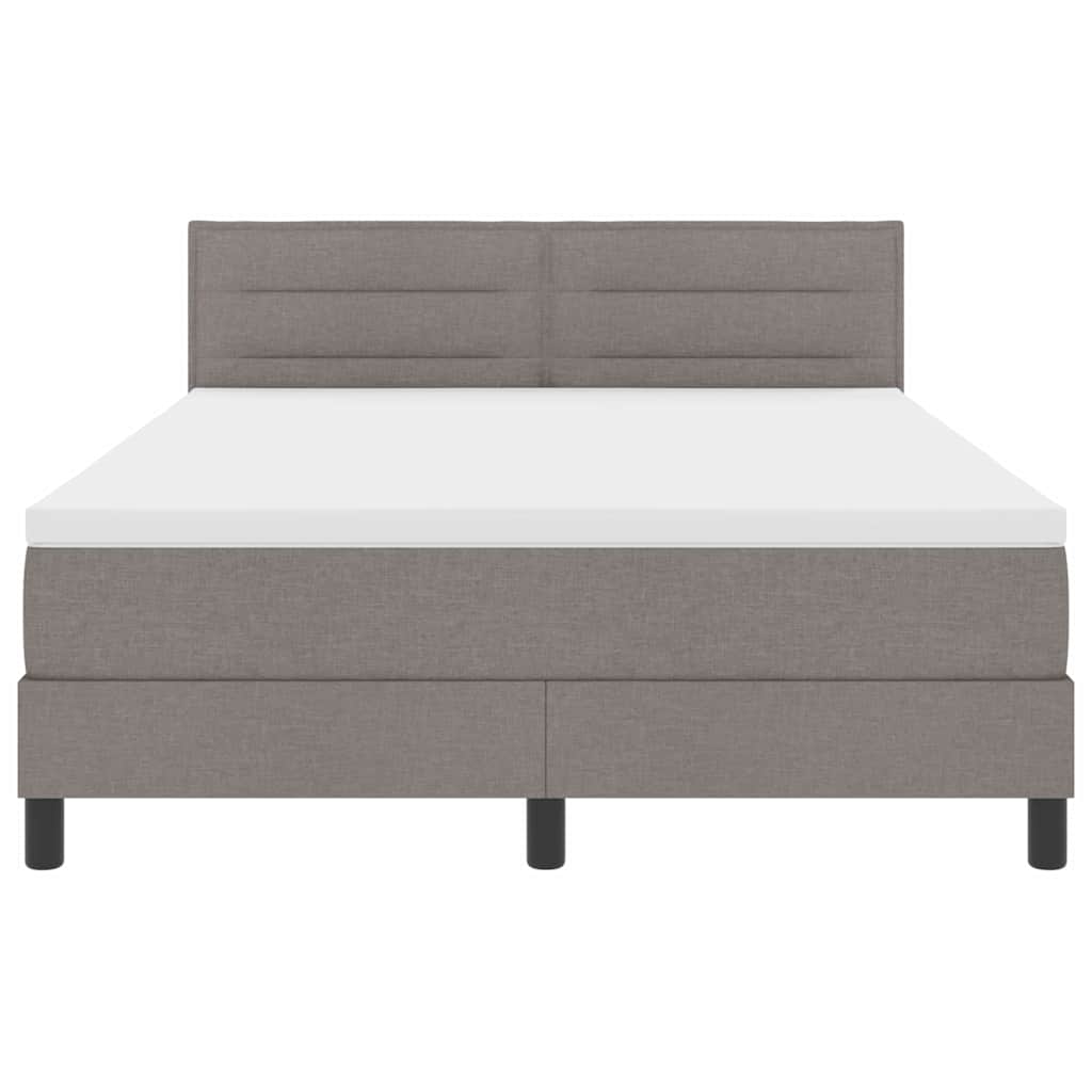 Boxspringbed met matras met hoofdeinde Taupe 160 x 200 cm Stof