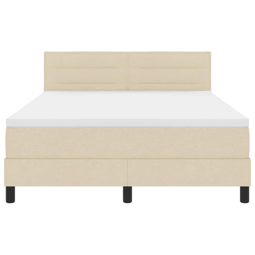 Boxspringbed met matras met matras Crème 160 x 200 cm Stof