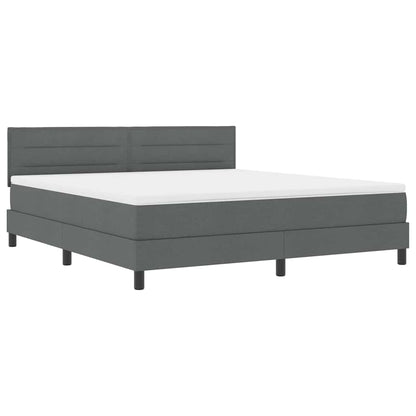 Boxspringbed met matras Donkergrijs 180 x 200 cm Stof