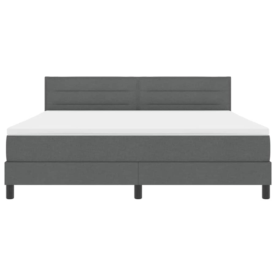 Boxspringbed met matras Donkergrijs 180 x 200 cm Stof