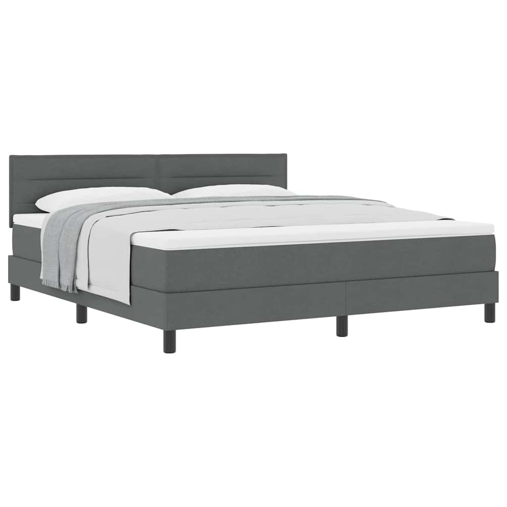 Boxspringbed met matras Donkergrijs 180 x 200 cm Stof
