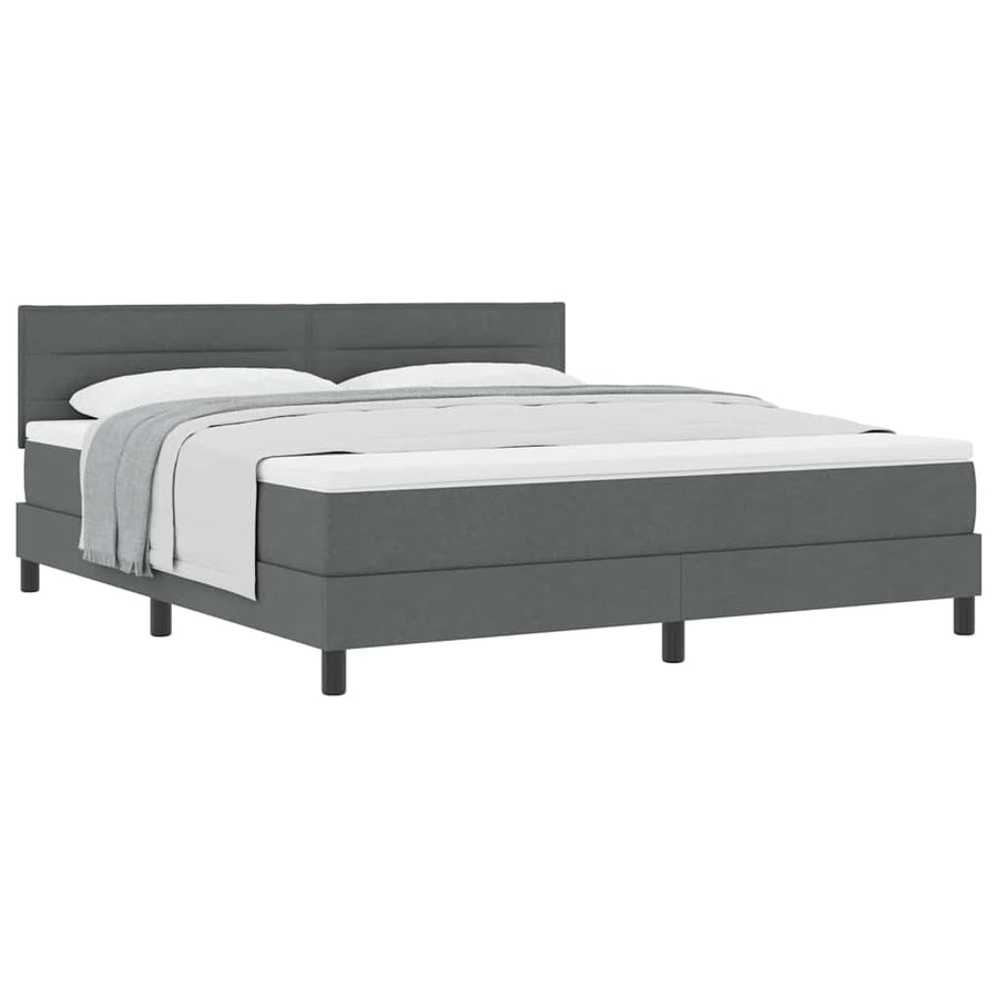 Boxspringbed met matras Donkergrijs 180 x 200 cm Stof