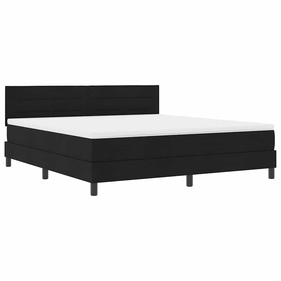 Boxspringbed met matras met matras Zwart 180 x 200 cm Stof