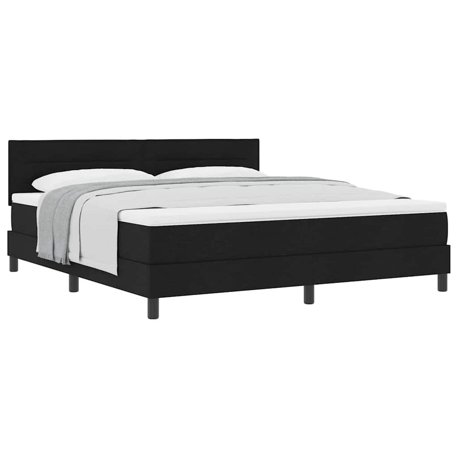 Boxspringbed met matras met matras Zwart 180 x 200 cm Stof