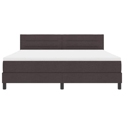 Boxspringbed met matras Donkerbruin 180 x 200 cm Stof