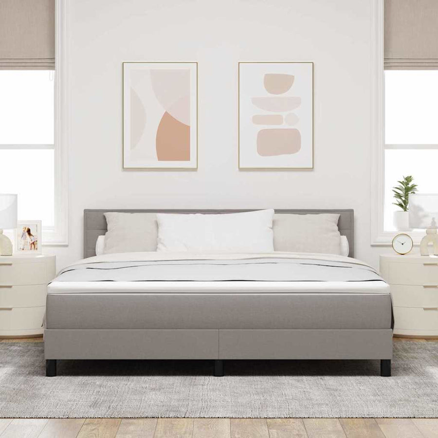 Boxspringbed met Matras Taupe 180x200 cm Stof