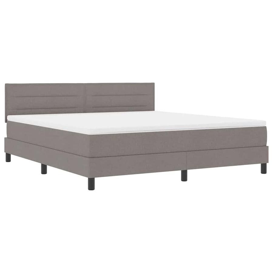 Boxspringbed met Matras Taupe 180x200 cm Stof