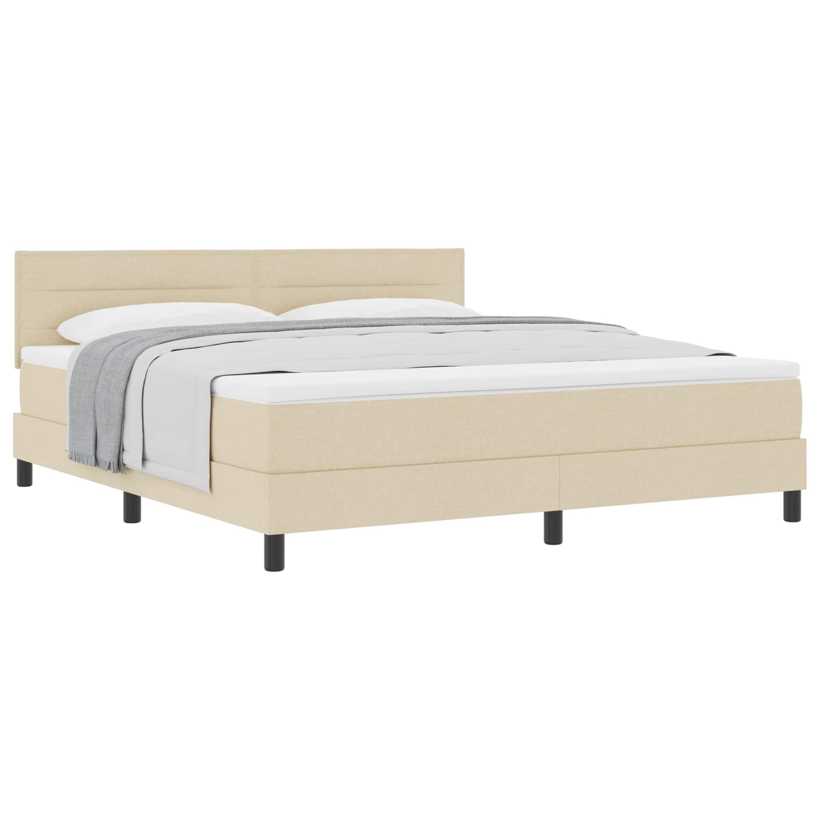Boxspringbed met matras met hoofdeinde Crème 180 x 200 cm Stof