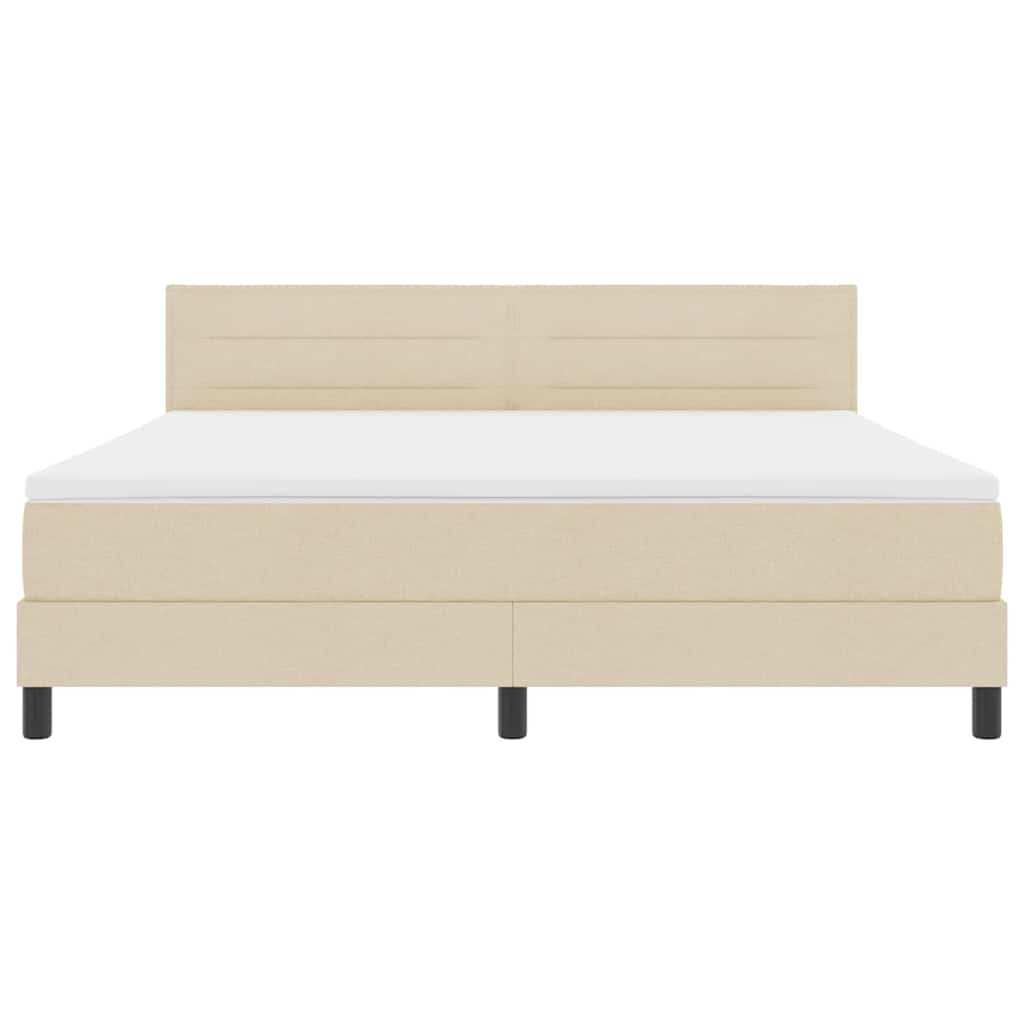 Boxspringbed met matras met hoofdeinde Crème 180 x 200 cm Stof