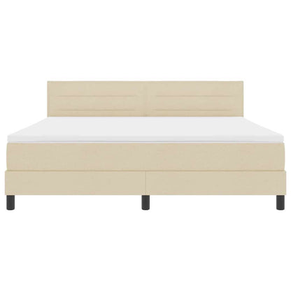 Boxspringbed met matras met hoofdeinde Crème 180 x 200 cm Stof
