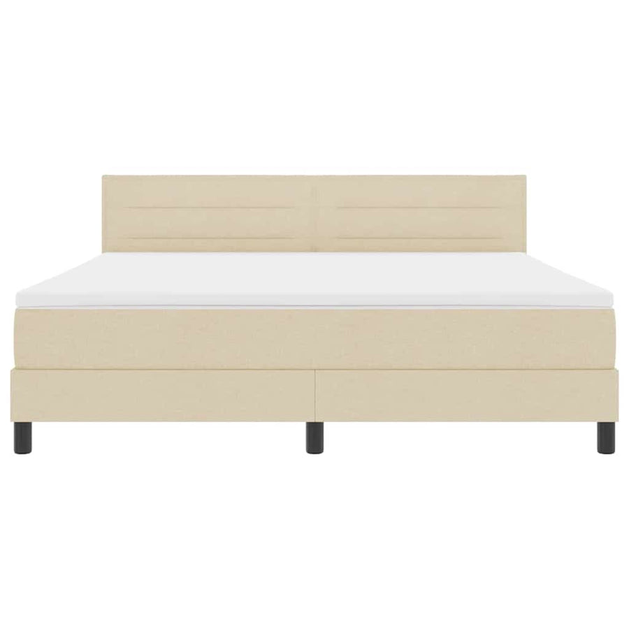 Boxspringbed met matras met hoofdeinde Crème 180 x 200 cm Stof