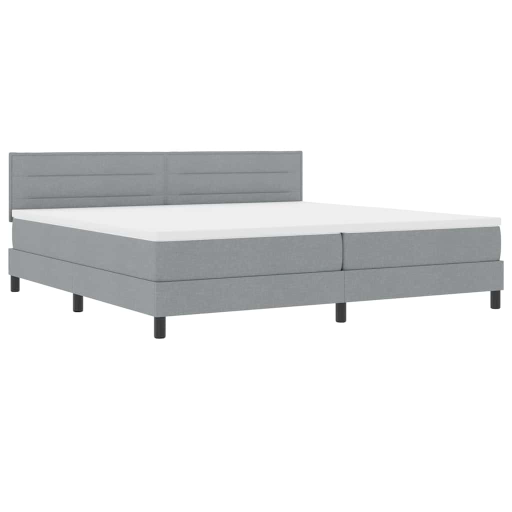 Boxspringbed met matras met matras Lichtgrijs 200 x 200 cm Stof
