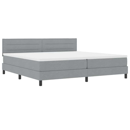 Boxspringbed met matras met matras Lichtgrijs 200 x 200 cm Stof