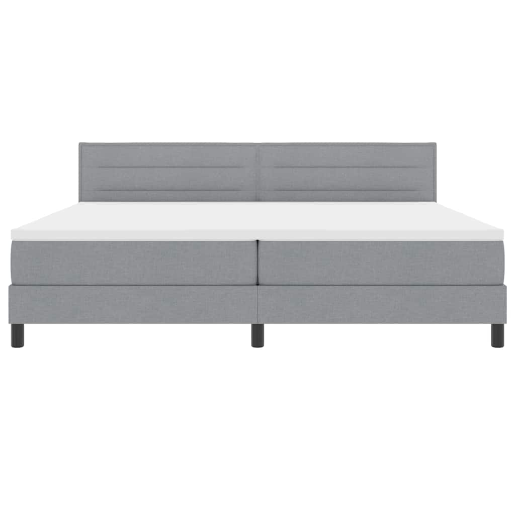 Boxspringbed met matras met matras Lichtgrijs 200 x 200 cm Stof
