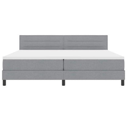 Boxspringbed met matras met matras Lichtgrijs 200 x 200 cm Stof