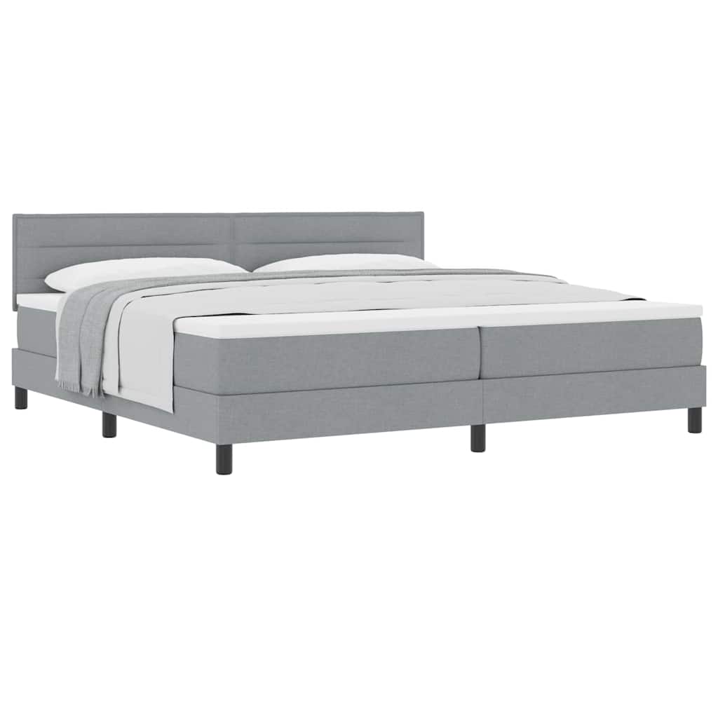 Boxspringbed met matras met matras Lichtgrijs 200 x 200 cm Stof