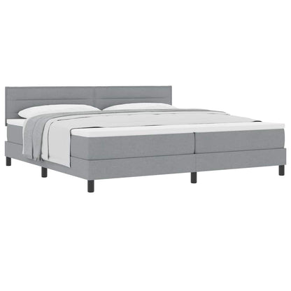 Boxspringbed met matras met matras Lichtgrijs 200 x 200 cm Stof