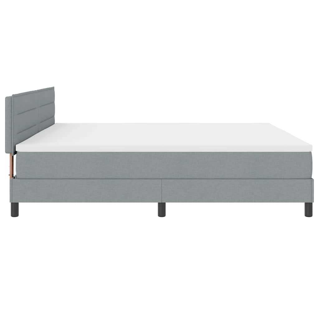 Boxspringbed met matras met matras Lichtgrijs 200 x 200 cm Stof