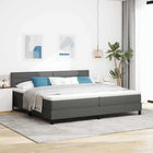 Box spring bed with mattress Dark grey 200 x 200 cm Fabric