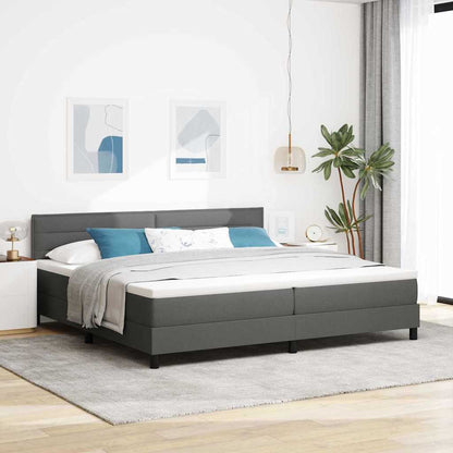 Boxspringbed met matras Donkergrijs 200 x 200 cm Stof
