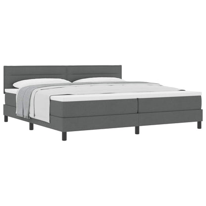 Boxspringbed met matras Donkergrijs 200 x 200 cm Stof