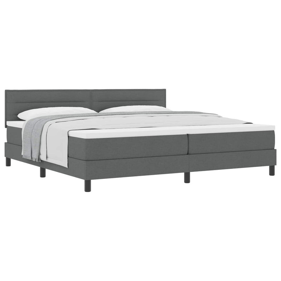 Boxspringbed met matras Donkergrijs 200 x 200 cm Stof