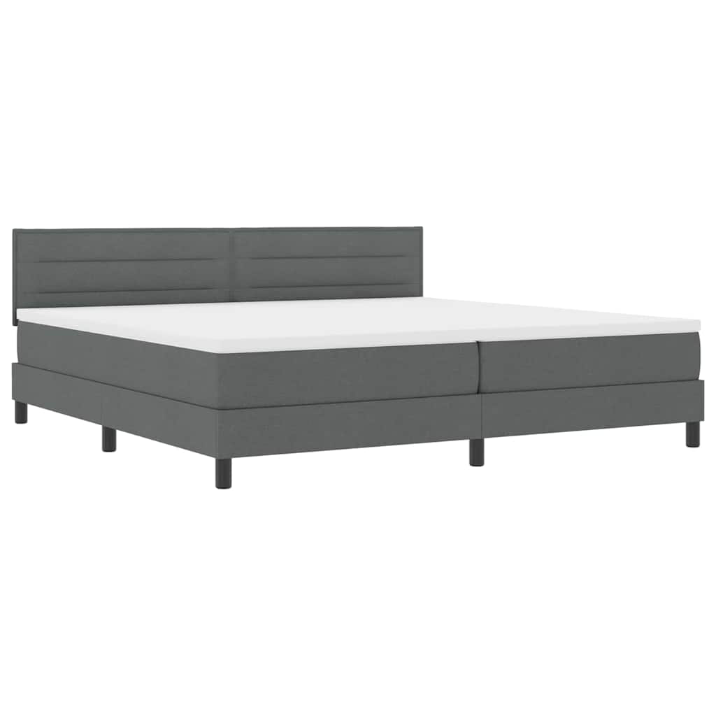 Boxspringbed met matras Donkergrijs 200 x 200 cm Stof