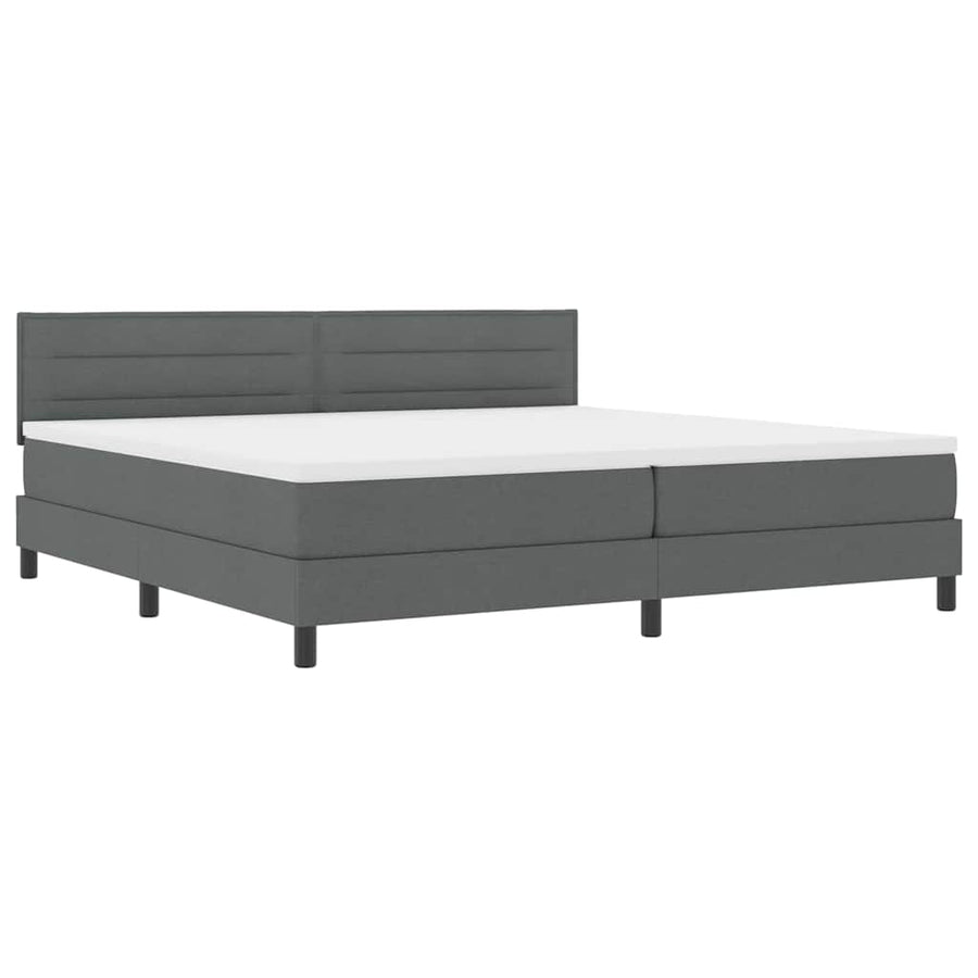 Boxspringbed met matras Donkergrijs 200 x 200 cm Stof