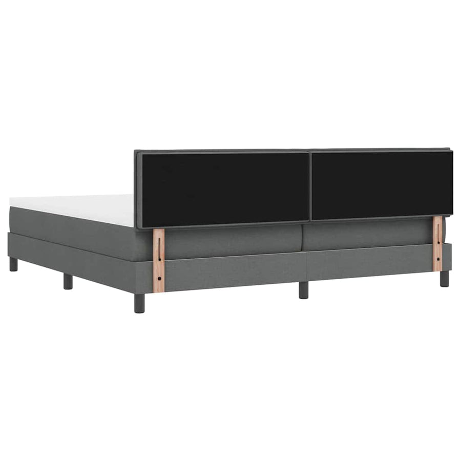 Boxspringbed met matras Donkergrijs 200 x 200 cm Stof