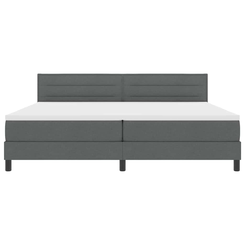Boxspringbed met matras Donkergrijs 200 x 200 cm Stof