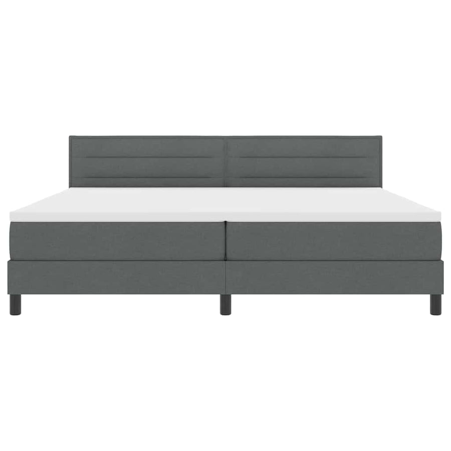 Boxspringbed met matras Donkergrijs 200 x 200 cm Stof