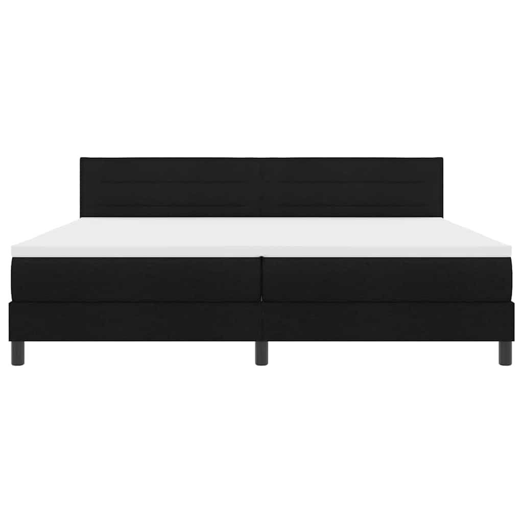 Boxspringbed met matras met hoofdeinde Zwart 200 x 200 cm Stof