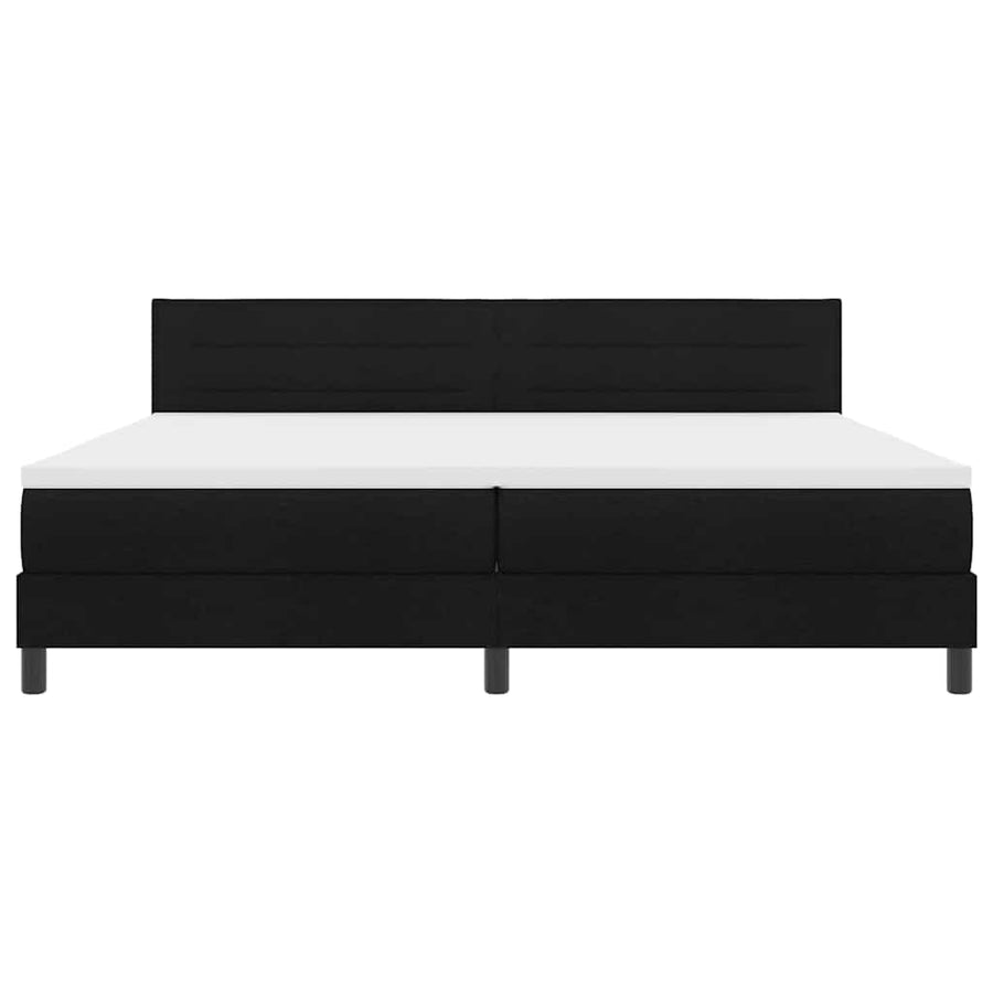 Boxspringbed met matras met hoofdeinde Zwart 200 x 200 cm Stof