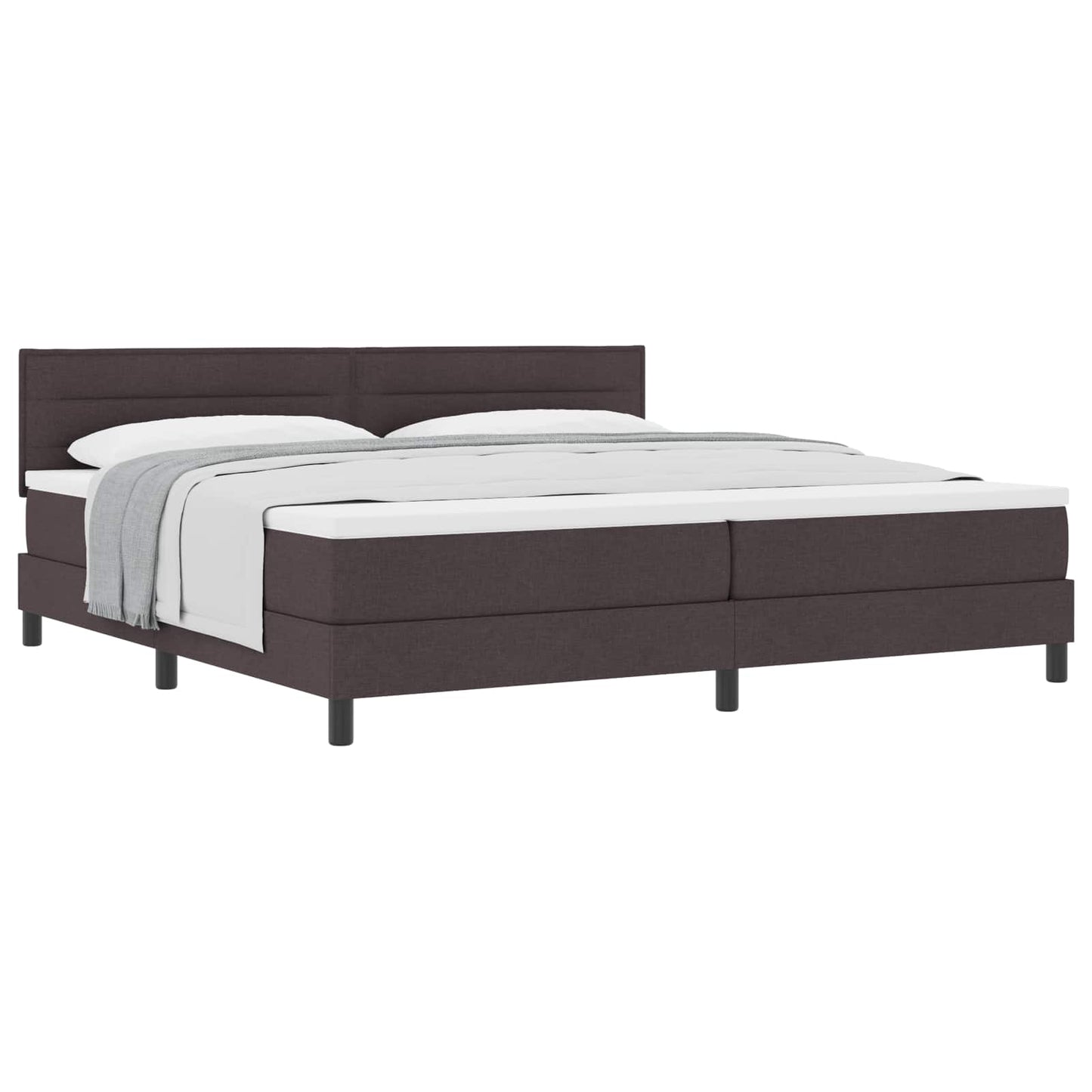 Boxspringbed met matras Donkerbruin 200 x 200 cm Stof