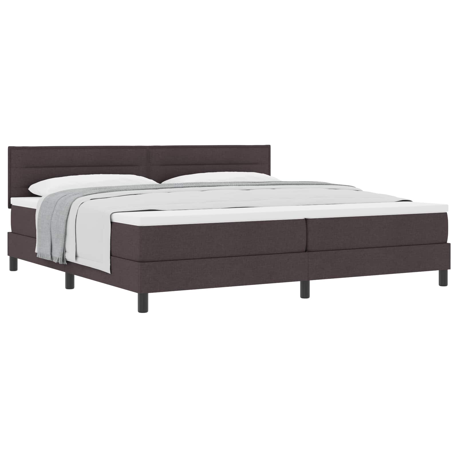 Boxspringbed met matras Donkerbruin 200 x 200 cm Stof