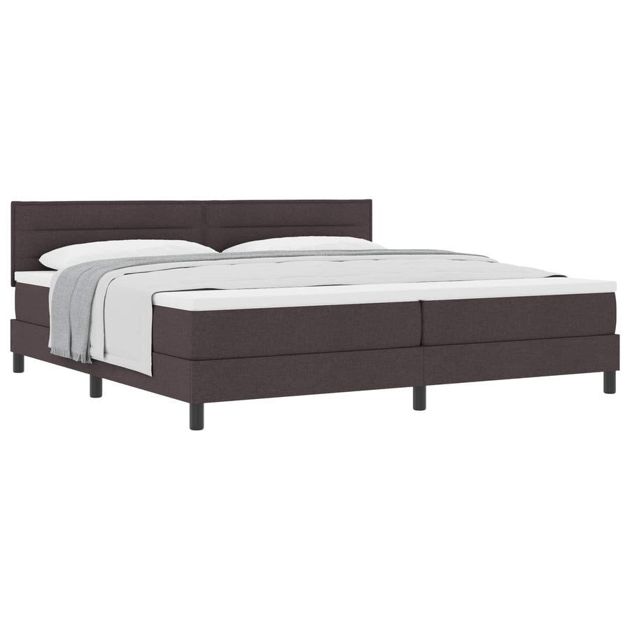 Boxspringbed met matras Donkerbruin 200 x 200 cm Stof