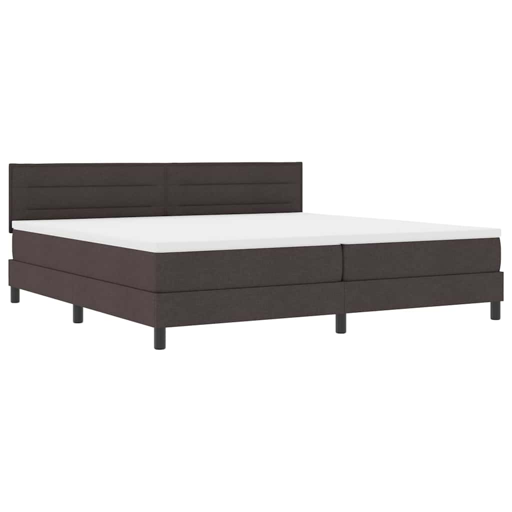 Boxspringbed met matras Donkerbruin 200 x 200 cm Stof