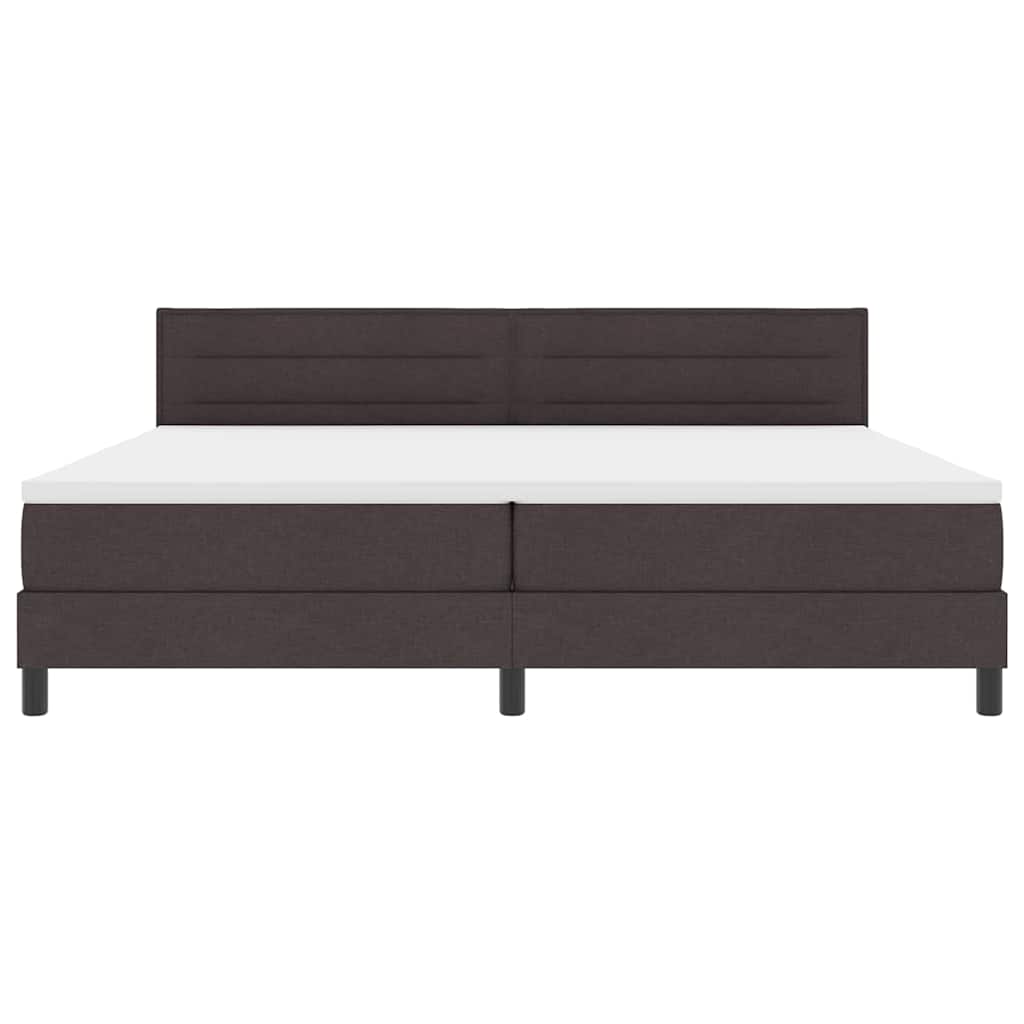 Boxspringbed met matras Donkerbruin 200 x 200 cm Stof