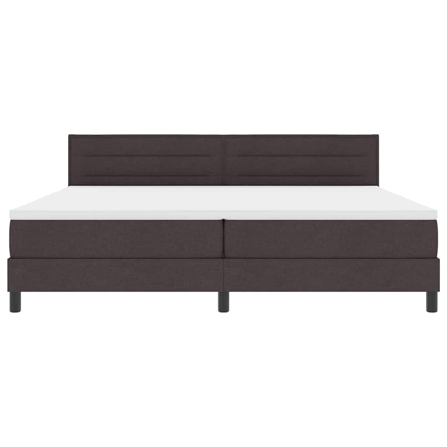 Boxspringbed met matras Donkerbruin 200 x 200 cm Stof