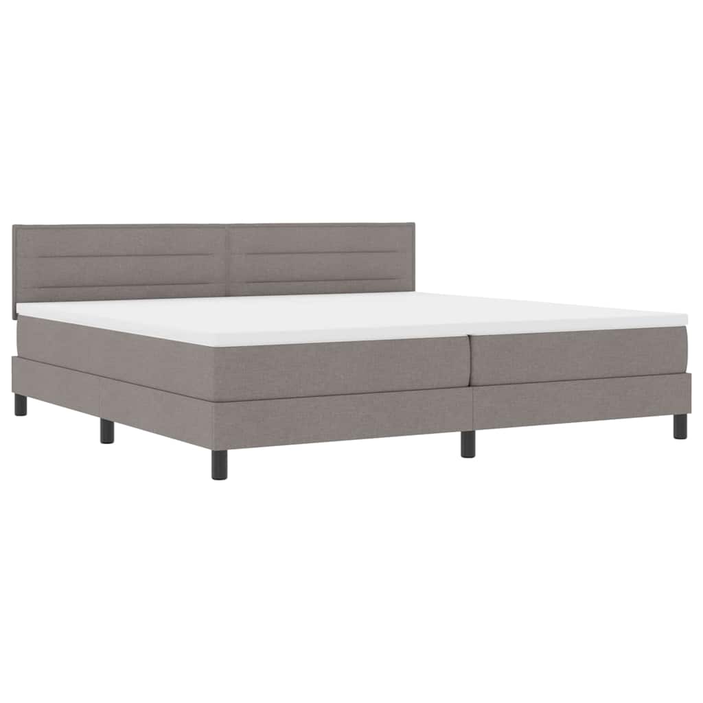 Boxspringbed met matras met hoofdeinde Taupe 200 x 200 cm Stof