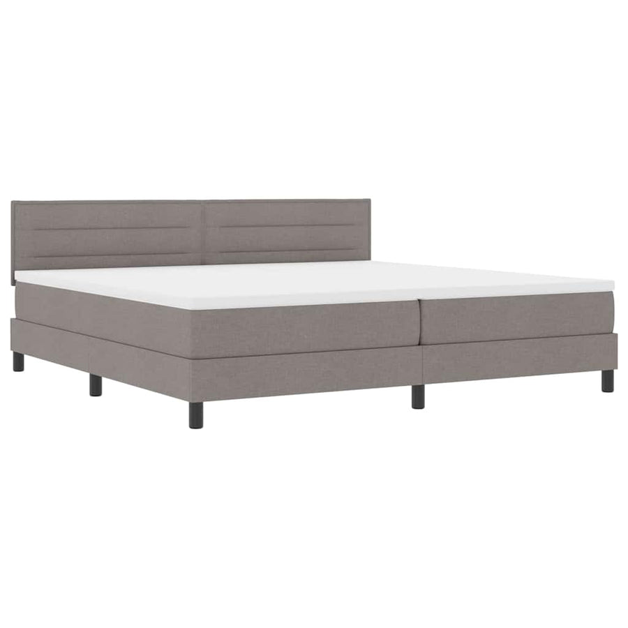 Boxspringbed met matras met hoofdeinde Taupe 200 x 200 cm Stof