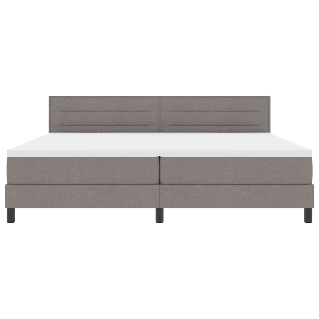 Boxspringbed met matras met hoofdeinde Taupe 200 x 200 cm Stof