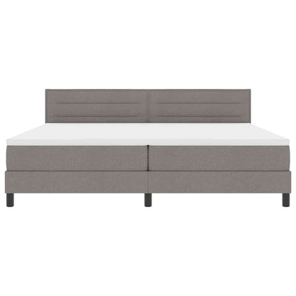 Boxspringbed met matras met hoofdeinde Taupe 200 x 200 cm Stof