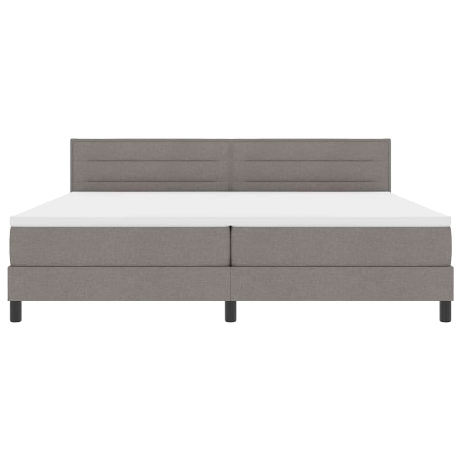 Boxspringbed met matras met hoofdeinde Taupe 200 x 200 cm Stof