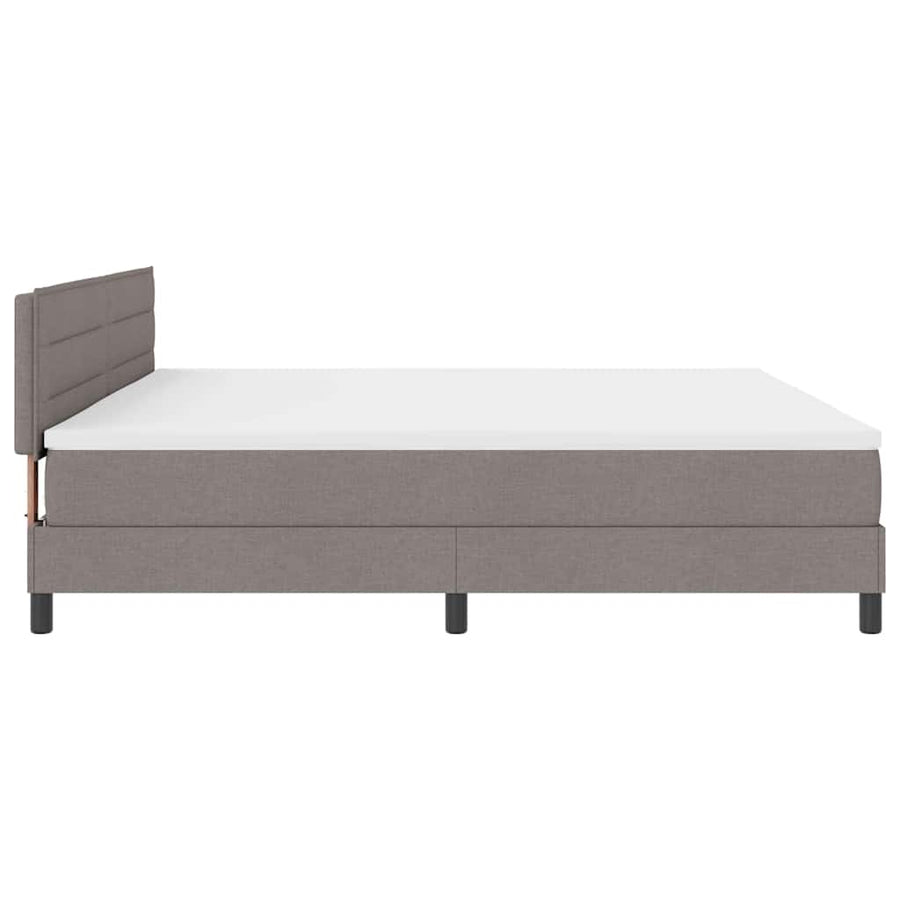 Boxspringbed met matras met hoofdeinde Taupe 200 x 200 cm Stof