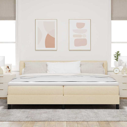 Boxspringbed met matras met hoofdeinde Crème 200 x 200 cm Stof