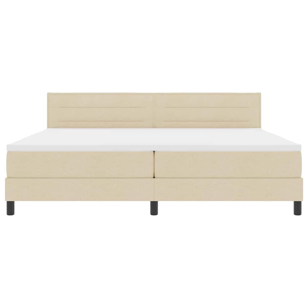 Boxspringbed met matras met hoofdeinde Crème 200 x 200 cm Stof