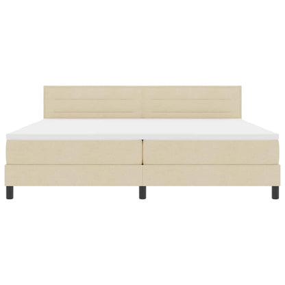 Boxspringbed met matras met hoofdeinde Crème 200 x 200 cm Stof