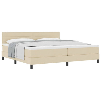 Boxspringbed met matras met hoofdeinde Crème 200 x 200 cm Stof