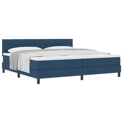 Boxspringbed met hoofdeinde Blauw 200 x 200 cm Stof
